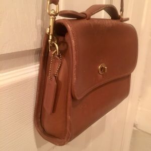 vintage caramel leather coach purse